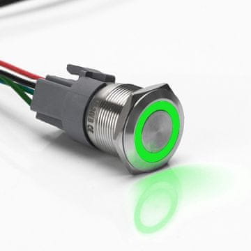 MONOSTABILNA VANDALOZAVARNA GUMBNA TIPKA 250V 5A 25x35MM ZELENA