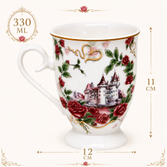 Porcelanasta skodelica 330 ml v darilni škatli Roses Castle Elegant Gift