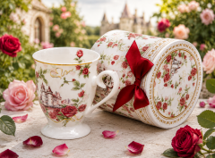 Porcelanasta skodelica 330 ml v darilni škatli Roses Castle Elegant Gift