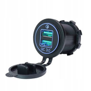 36W HITRO POLNJENJE MODREGA USB 2xA VGRADNI POLNILEC QC 3.0