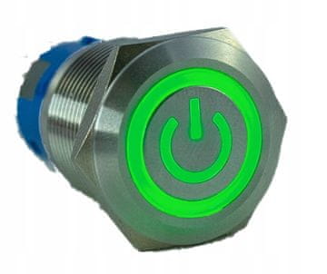 BISTABILNA GUMBNA VANDALOZDRAVNA 250V 5A 19x38MM ZELENA