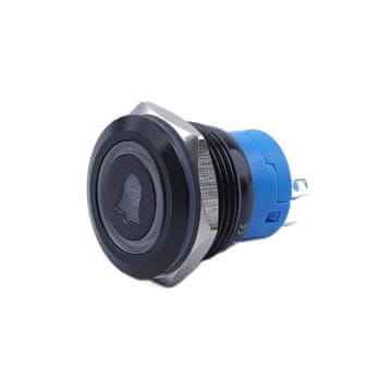 ZVOČNIK 19x27MM MODRA LED MONOSTABILNA ČRNO VANDALOZDRAVNA 250V 2A
