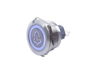 ZVONCEV 30x35MM BELA LED MONOSTABILNA SREBRNA VANDALOZDRAVNA 250V 5A