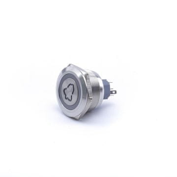 ZVOČNIK 30x35MM MODRA LED MONOSTABILNA SREBRNA VANDALOZDRAVNA 250V 5A