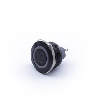 ZVOČNIK 30x35MM BELA LED MONOSTABILNA ČRNO VANDALOZDRAVNA 250V 5A