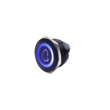 ZVONCEV 30x35MM MODRA LED MONOSTABILNA ČRNO VANDALOZDRAVNA 250V 5A