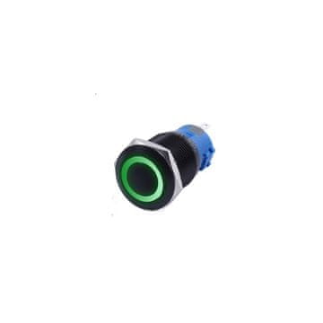 BISTABILNA GUMB ČRNE VANDALOZDRAVNE 250V 5A 19x38MM ZELENA