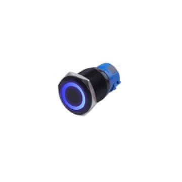 DVOJNI STABILNI GUMB ČRNI VANDALOZDRAVNI 250V 5A 19x38MM MODER