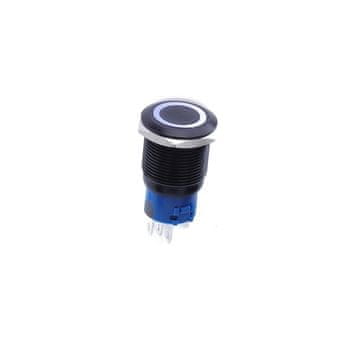 DVOJNI STABILNI GUMB ČRNE VANDALOZDRAVNE 250V 5A 19x38MM BELE