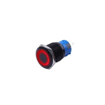 DVOJNI STABILNI GUMB ČRNI VANDALOZDRAVNI 250V 5A 19x38MM RDEČI