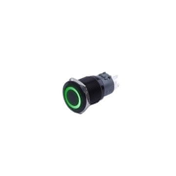 MONOSTABILNI GUMB ČRN VANDALOZDRAVEN 250V 5A 19x38MM ZELEN
