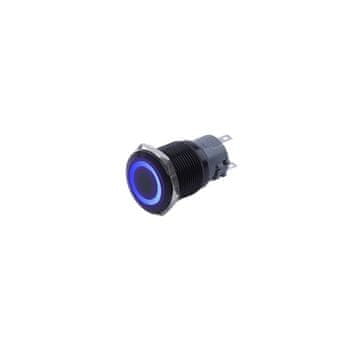 MONOSTABILNI GUMB ČRN VANDALOZDRAVEN 250V 5A 19x38MM MODER