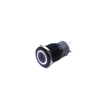 MONOSTABILNI GUMB ČRNEGA OBSTOJNEGA PROTI VANDALOM 250V 5A 19x38MM BELA
