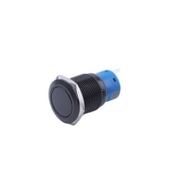BISTABILNA TIPKA BREZ LED DIODE ČRNEGA OBSTOJNEGA ODPORNIKA ZA VANDALO 250V 5A 19x38MM