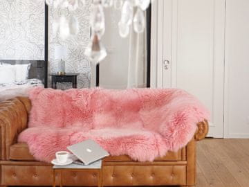 VELIKA OVČJA KOŽA Roza Trojna preproga Pravo usnje Ovčja koža 182 cm x 132 cm Dekorativna preproga Naravna, udobna, prijetna, dlaka je zelo gosta, sijoča!