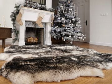 Luksuzna preproga iz pristne ovčje kože, preproga iz barvane volne Sexto Hide Muflon, ekstra velika 200 x 180 cm, odeja iz naravnega usnja