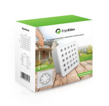 DE ErgoKratka tihi kopalniški ventilator bele barve