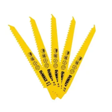 DEWALT LIST ZA SABLJAŠKO ŽAGO 152x4,2 mm S611VF ZA LES Z ŽEBLJI, PVC 5 kosov.