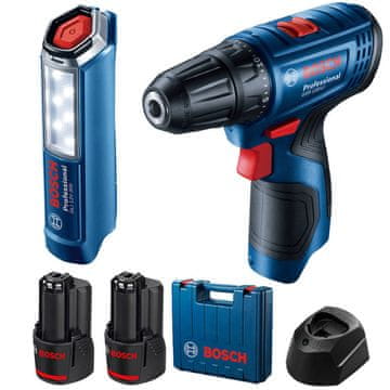 BOSCH VRTALNIK-VIJAČNIK 12V 30 14Nm 2x2.0Ah LI-ION KOŠČAJ GSR 120-LI + GLI 12V-300