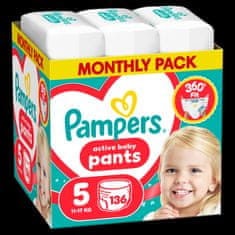 Pampers Active Baby Pants Junior velikost 5 (11-17 kg) 136 kosov (8006530305679)