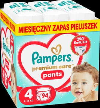 Pampers Premium Care hlačke velikost 4 (9-15 kg) 94 kosov (8006530320160)