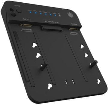 Box Priklopna in klonirajoča postaja IB-2915MSCL-C31 za M.2 SATA/NVMe, M.2 PCIe NVMe, 2,5"/3,5" HDD/SSD USB 3.2 Gen 2 Type-C/A črne barve
