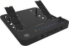 Box Priklopna in klonirajoča postaja IB-2915MSCL-C31 za M.2 SATA/NVMe, M.2 PCIe NVMe, 2,5"/3,5" HDD/SSD USB 3.2 Gen 2 Type-C/A črne barve