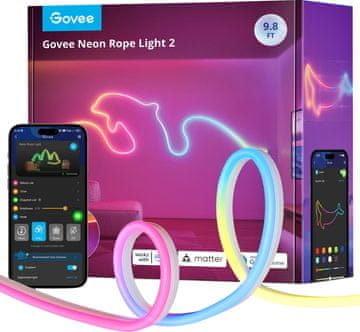 Govee H61D3 pametni LED trak neonska vrvica 2 RGBIC Wi-Fi/Bluetooth 3 m bela (6974316998877)