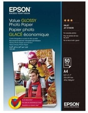 Epson Value sijajni foto papir A4, 50 listov (C13S400036)