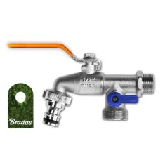 Bradas DVOJNI KROGELNI PRIKLJUČEK 3/4" 2X MOŠKI NAVOJ 1" Z BREZALKOHOLNO KONEKTORJEM ZA HITRO PRIKLJUČEK, MEDENINA