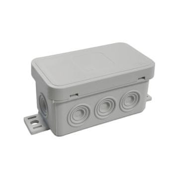 ViPlast NADOMETNA DOZA Z 8 VTIČNICAMI 80X45X41 MM IP54 SIVA HERMETIČNO ZAPRTA PRAZNA
