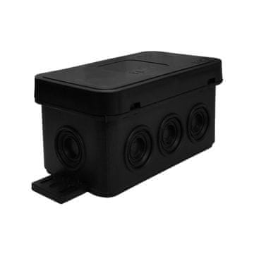 ViPlast NADOMETNA DOZA Z 8 VTIČNICAMI 80X45X41 MM IP54 ČRNA HERMETIČNO ZAPRTA PRAZNA