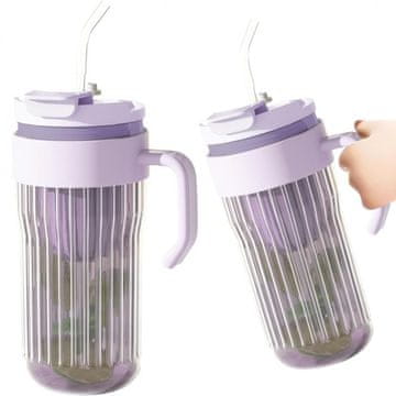 REBRAST STEKLENI SKODELICA S SLAMICO IN CEDILNIM ZAPORLJAČEM 550 ML VIJOLIČNA