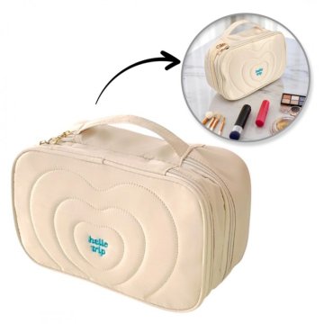 ŽENSKA PREŠITA KOZMETIČNA TORBICA Z ROČAJEM 24X9X15 CM ETUI ZA KREMNO TORBICO