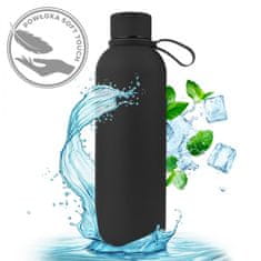 TERMOS STEKLENICA 500 ML NERJAVEČE JEKLO MEHKA NA DOTIK ČRNA MODNA