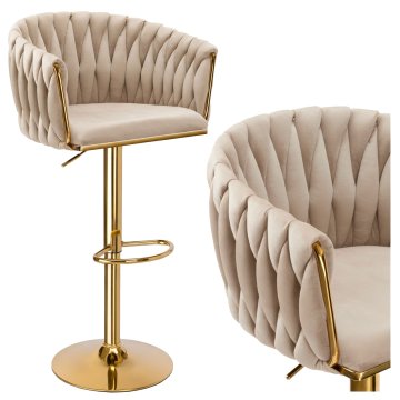 EH Barski stol Cofton Gold Beige žamet