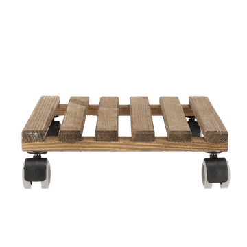 Esschert Design Leseno kvadratno stojalo na kolesih, rjavo