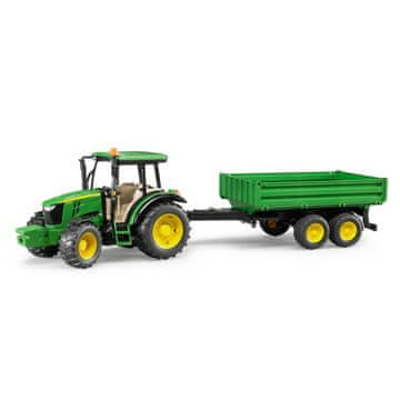 Bruder John Deere 5115M s prikolico z odpirajočimi se stranicami 02108 Profi serija 1:16