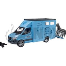 Bruder MB Sprinter Transporter z 1 konjem modre barve 1:16 od 3 let 02674
