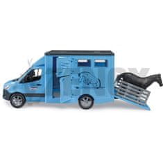 Bruder MB Sprinter Transporter z 1 konjem modre barve 1:16 od 3 let 02674