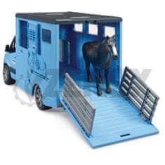 Bruder MB Sprinter Transporter z 1 konjem modre barve 1:16 od 3 let 02674