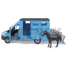 Bruder MB Sprinter Transporter z 1 konjem modre barve 1:16 od 3 let 02674