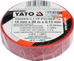 YATO Električni izolacijski trak 15mmx20mx0.13mm rdeč YT-81592