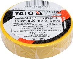 YATO Električni izolacijski trak 15mmx20mx0.13mm rumen YT-81594