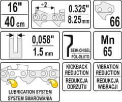 YATO Veriga žage 16"" .325"" 0.058"" 66 polovično dleto YT-84942