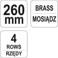 YATO Žična krtača, medeninasta žica, 4 vrste, plastični ročaj / YT-6344 /