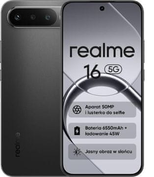 realme 16 5G pametni telefon 8 GB/256 GB bele barve