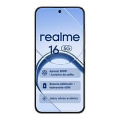 realme 16 5G pametni telefon 8 GB/256 GB črne barve