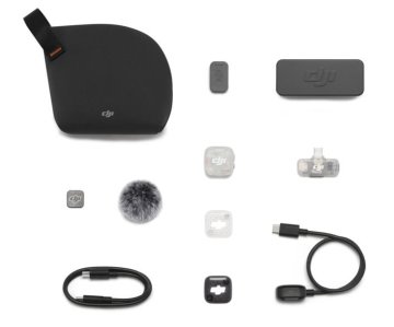DJI Brezžični mikrofonski sistem Mic Mini 2S (1 oddajnik + 1 mobilni sprejemnik, polnilno ohišje) črne barve
