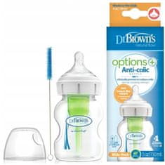 Brown Options+ Steklenička za hranjenje dojenčka s širokim vratom in proti kolikam 150 ml, Dr. Brown's